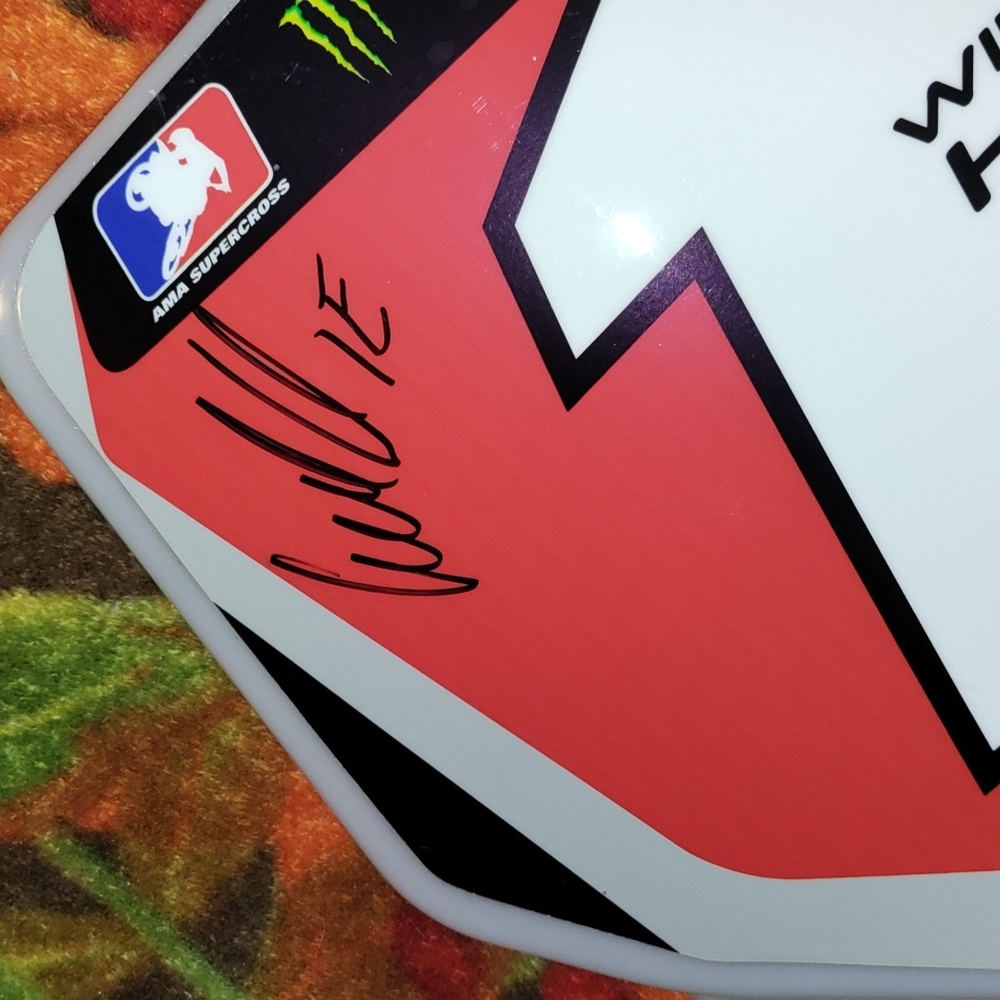 🏍️Autograph WIL HAHN  Motorcross #Plate - Picture 2 of 9